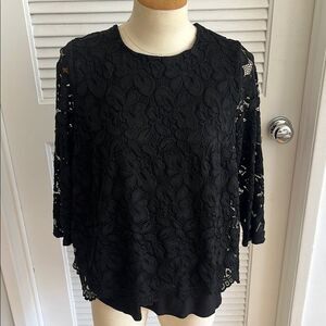J. Jill Elegant Black Lace‎ Top NWT